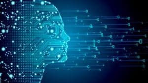 AI image of circuit making a humar face form
