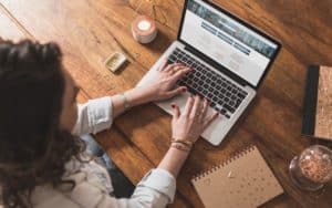 Software devloper working on her laptop