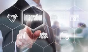 Integration title highlighted with a man touching on the title
