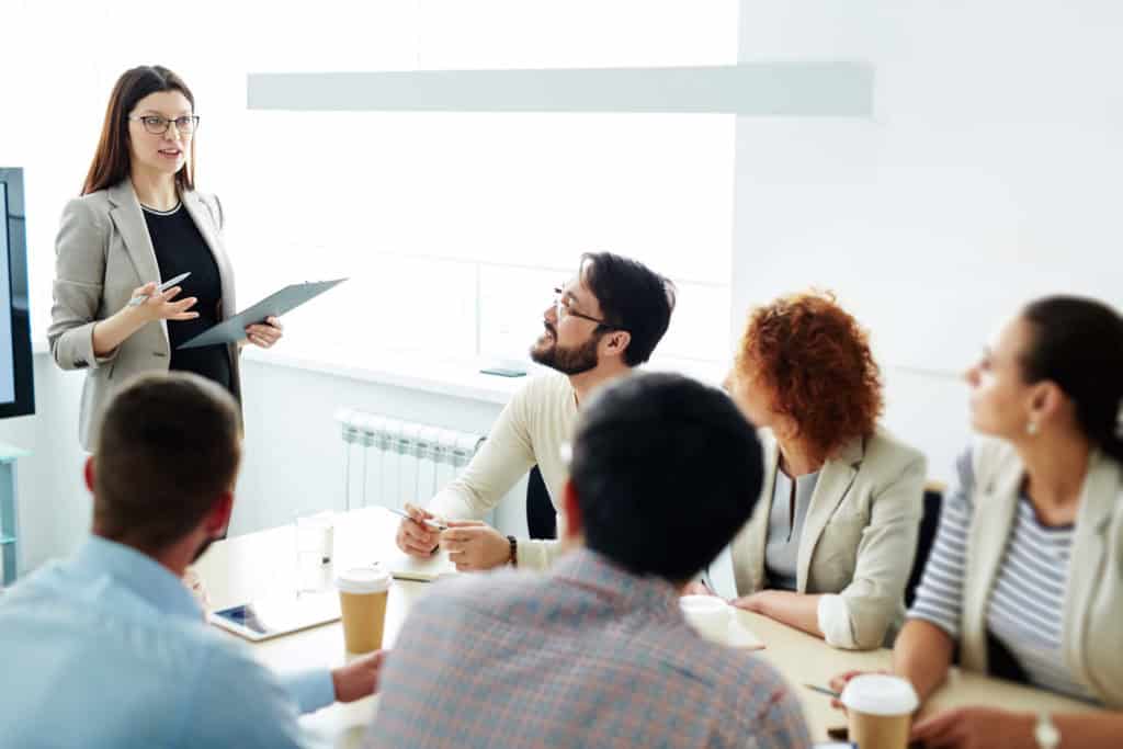Manager leading a meeting