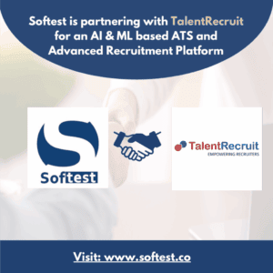 Handshake between Softest and Talent Recruit Logo