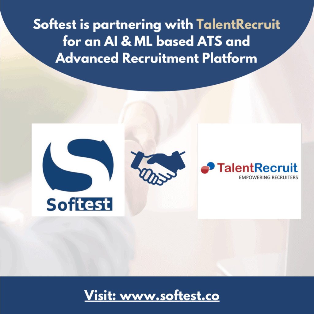 Handshake between Softest and Talent Recruit Logo