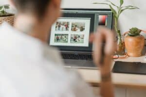 Professional working on designing