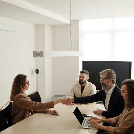 Business meeting with executives or an interview